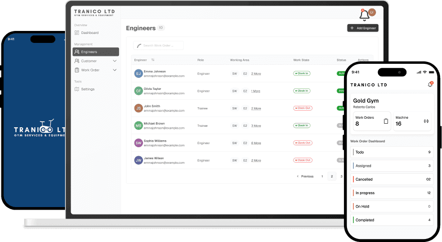 Gym Equipment App Dashboard
