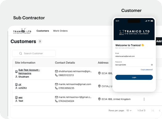 Customer & Sub Contractor Self-Service