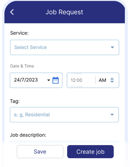 Job Request Screen